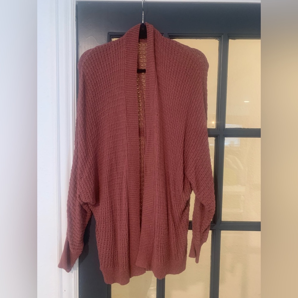 Express light cocoon mauve sweater.
